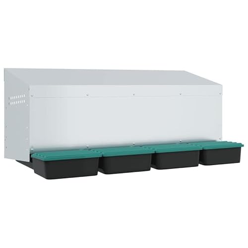 Hühner-Nistkasten aus verzinktem Stahl & Polypropylen - 4 Fächer für Wandmontage | Robust & Wetterfest | Ideal für Kleintiergehege | Lebensräume für Hühner Hühner-Nistkasten aus verzinktem Stahl & Polypropylen - 4 Fächer für Wandmontage | Robust & Wetterfest | Ideal für Kleintiergehege | Lebensräume für Hühner von Eleganz
