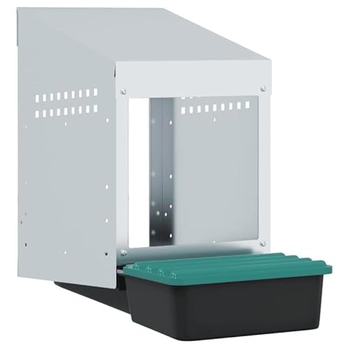 Hühner-Nistkasten aus verzinktem Stahl & Polypropylen - Robustes Gehege für Kleintiere, wetterfest & langlebig - Ideal für Hühnerhaltung im Freien oder Stall von Eleganz