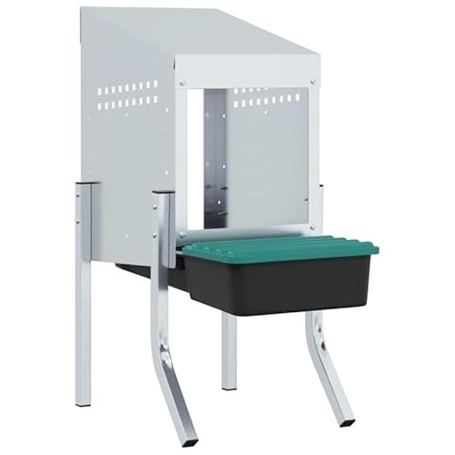 Hühner-Nistkasten aus verzinktem Stahl & Polypropylen - Robustes Gehege für Kleintiere mit erhöhten Beinen - Ideal für Hühner & Kleintierhaltung von Eleganz