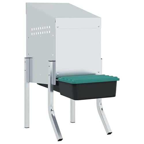 Hühner-Nistkasten aus verzinktem Stahl & Polypropylen - Robustes Hühnerhaus mit Beinen für sichere Eierablage - Ideal für Kleintiergehege und natürliche Lebensräume von Eleganz