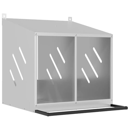 Hühner-Nistkasten mit 2 Fächern aus verzinktem Metall - Langlebig & Wetterfest - Ideal für Kleintiergehege und Hühnerställe - Perfekte Eiablage-Lösung von Eleganz