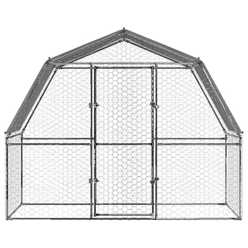Hühnergehege mit Dach und Tür aus verzinktem Stahl und PE - Robustes Außengehege für Kleintiere - Wetterfest und langlebig - Ideal für Hühner, Kaninchen und mehr von Eleganz