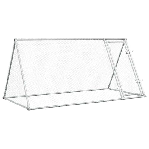 Hühnerkäfig aus verzinktem Stahl 200x105x91 cm - Großes Gehege für Kleintiere, langlebig & wetterfest - Ideal für Garten und Freilauf von Eleganz