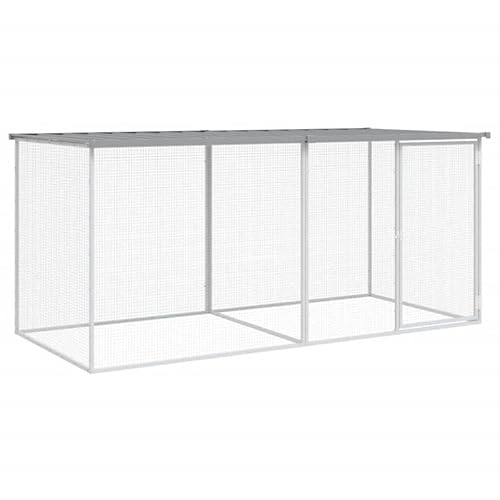 Hühnerkäfig aus verzinktem Stahl 203x98x90 cm mit Dach - Robustes Gehege für Kleintiere - Wetterfest & langlebig - Ideal für Garten & Freilauf von Eleganz