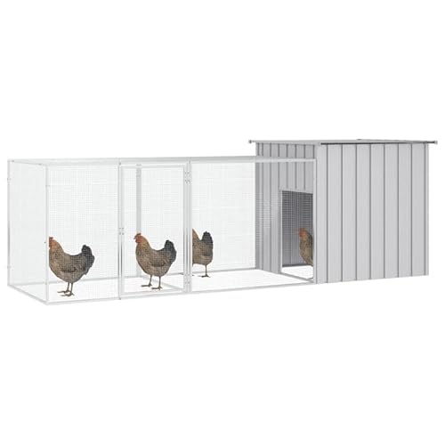 Hühnerkäfig aus verzinktem Stahl 300x91x100 cm - Robustes Gehege für Kleintiere - Langlebiger Lebensraum für Hühner & Geflügel von Eleganz