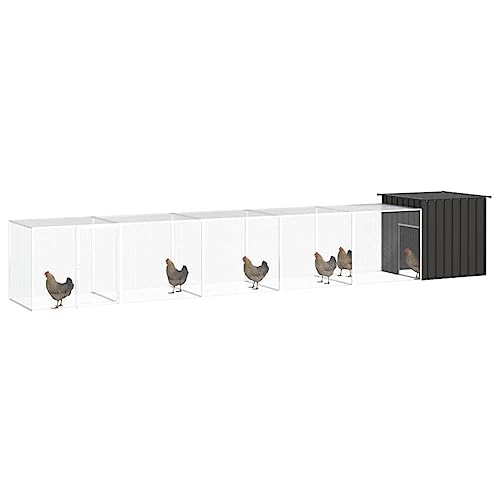 Hühnerkäfig aus verzinktem Stahl 600x91x100 cm - Langlebiges Gehege für Kleintiere - Ideal für Garten & Freilauf - Anthrazit Hühnerkäfig aus verzinktem Stahl 600x91x100 cm - Langlebiges Gehege für Kleintiere - Ideal für Garten & Freilauf - Anthrazit von Eleganz