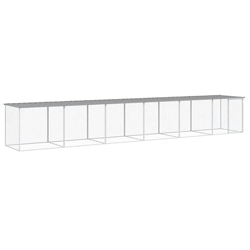 Hühnerkäfig aus verzinktem Stahl mit Dach 603x98x90 cm - Robustes Gehege für Kleintiere - Ideal für Hühner, Kaninchen & mehr - Wetterfest & langlebig von Eleganz