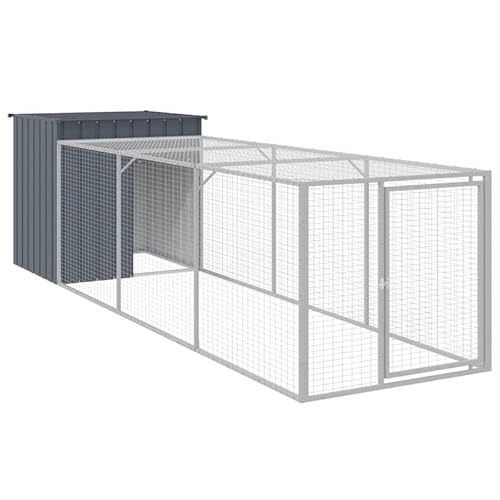 Hühnerkäfig mit Auslauf Anthrazit 110x405x110 cm aus verzinktem Stahl – Robustes Gehege für Kleintiere | Langlebig & Wetterfest | Ideal für Hühner & Kleintiere von Eleganz