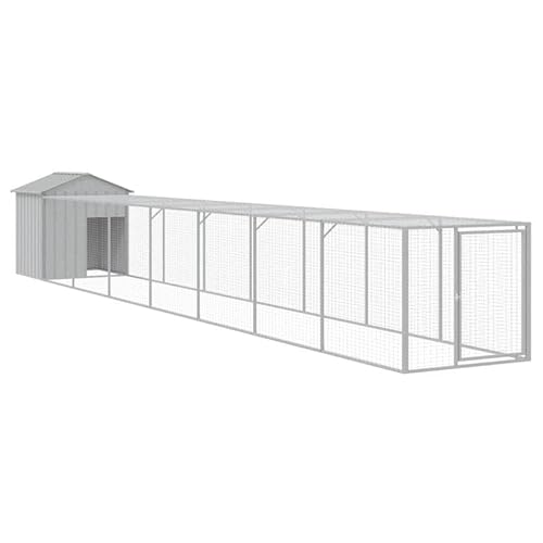 Hühnerkäfig mit Auslauf aus verzinktem Stahl - 117x813x123 cm, hellgrau - Robust & witterungsbeständig für Kleintiere, ideal für Garten und Freilauf Hühnerkäfig mit Auslauf aus verzinktem Stahl - 117x813x123 cm, hellgrau - Robust & witterungsbeständig für Kleintiere, ideal für Garten und Freilauf von Eleganz