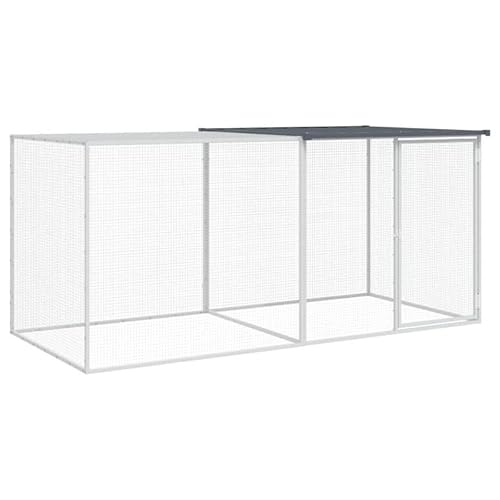Hühnerkäfig mit Dach Anthrazit 203x98x90 cm - Verzinkter Stahl Gehege für Kleintiere - Robust & Wetterfest - Ideal für Hühnerhaltung im Garten von Eleganz