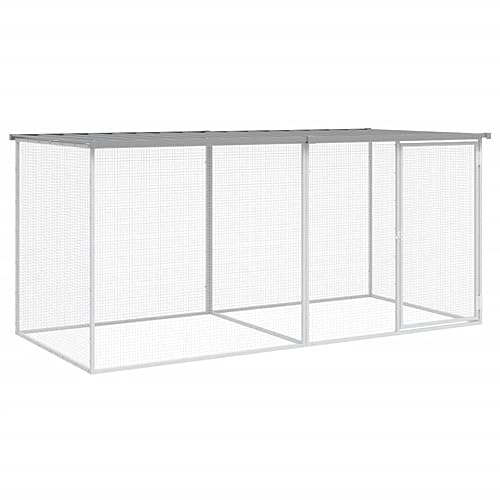 Hühnerkäfig mit Dach aus verzinktem Stahl 203x98x90 cm | Wetterfest & robust für Kleintiere | Ideal für Garten & Freilaufgehege | Grau Hühnerkäfig mit Dach aus verzinktem Stahl 203x98x90 cm | Wetterfest & robust für Kleintiere | Ideal für Garten & Freilaufgehege | Grau von Eleganz