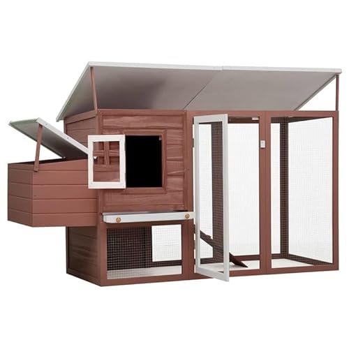 Hühnerstall aus Holz mit Legenest - Robuster Freilaufstall für Kleintiere im Garten - Natürlicher Lebensraum für Hühner & Geflügel von Eleganz
