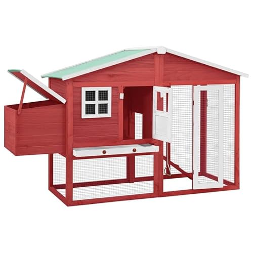 Hühnerstall aus massivem Tannenholz mit Legekasten - Robustes Gehege für Kleintiere, wetterfest und langlebig - Ideal für Hühner, Kaninchen und andere Kleintiere Hühnerstall aus massivem Tannenholz mit Legekasten - Robustes Gehege für Kleintiere, wetterfest und langlebig - Ideal für Hühner, Kaninchen und andere Kleintiere von Eleganz