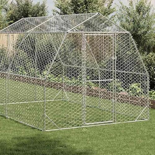 Hühnerstall aus verzinktem Stahl 2,5x4x2,25 m - Robustes Gehege für Kleintiere - Wetterfest & langlebig für Garten & Freiland von Eleganz