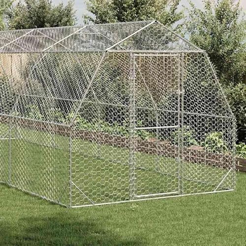 Hühnerstall aus verzinktem Stahl 2,5x8x2,25 m - Robustes Gehege für Kleintiere - Langlebig & wetterfest - Ideal für Hühner, Kaninchen & mehr von Eleganz