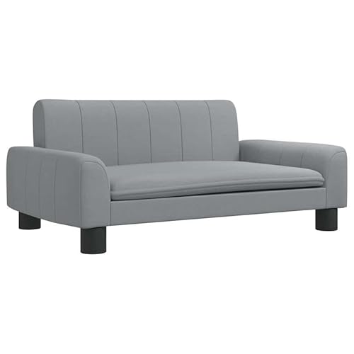 Hundebett Hellgrau 70x45x30 cm - Weiches Hundesofa mit abnehmbarem Bezug für kleine & mittlere Hunde, waschbar & langlebig für Wohnzimmer oder Schlafzimmer von Eleganz