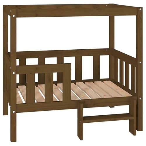 Hundebett aus Massivholz Kiefer - Extra groß (95,5x73,5x90 cm) für große Hunde - Langlebiges & stabiles Hundebett für Haus & Garten - Honigbraun von Eleganz