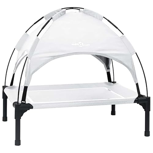 Hundebett aus Stahl - Grau & Silber - Langlebiges Haustierbett für Hunde - Ideal für Wohnung & Haus - Bequemer Schlafplatz für kleine & mittelgroße Hunde von Eleganz
