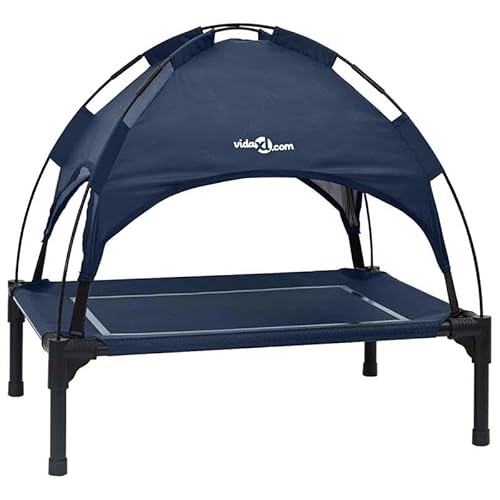 Hundebett aus Stahl - Robustes & langlebiges Hundebett in Marineblau - Perfekt für mittelgroße Hunde - Leicht zu reinigen & pflegeleicht - Ideal für Wohnung, Haus & Garten von Eleganz