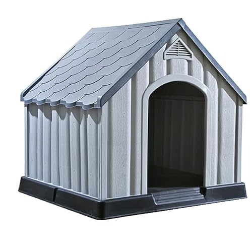 Hundehütte aus Kunststoff, grau 92x87x91 cm, wetterfest & leicht zu reinigen, ideal für Garten, Terrasse oder Balkon, Perfekter Schutz für Ihren Hund Hundehütte aus Kunststoff, grau 92x87x91 cm, wetterfest & leicht zu reinigen, ideal für Garten, Terrasse oder Balkon, Perfekter Schutz für Ihren Hund von Eleganz