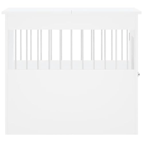 Hundekäfig für Zuhause, Hundekäfig Möbel, Weiß Hundebox Holz:64,5x80x71 cm,Möbel Stil Haustier Kiste mit Schiebetüren,Abschließbare Hundehütte für kleine/mittlere Hunde von Eleganz