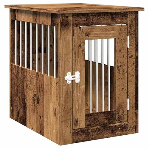 Hundekäfig im Möbelstil Altholz-Optik 45x62x59 cm – Stilvoller Hundebedarf für Wohnzimmer & Schlafzimmer, Langlebig & Einfach zu Reinigen von Eleganz