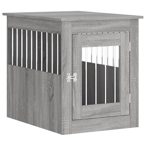 Hundekäfig in Grau Sonoma 55x75x65 cm - Möbelstil Hundebox aus Holzwerkstoff & Stahl - Stabile Hundebox für Wohnzimmer oder Schlafzimmer - Langlebig & Einfach zu Reinigen von Eleganz