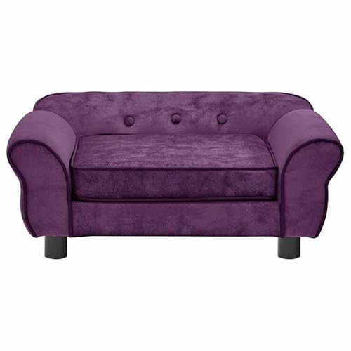 Hundesofa aus Plüsch 72x45x30 cm Burderrot - Weiches & langlebiges Hundebett für kleine & mittlere Hunde, perfekt für Wohnzimmer oder Schlafzimmer von Eleganz