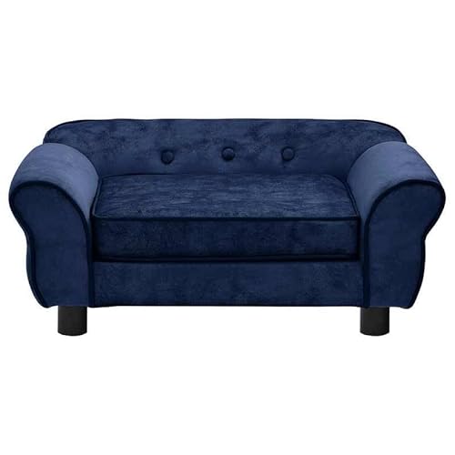 Hundesofa aus Plüsch 72x45x30 cm - Kuscheliges Hundebett für kleine und mittelgroße Hunde | Wärmendes Schlafplatz für Wohnung und Haus | Blau von Eleganz