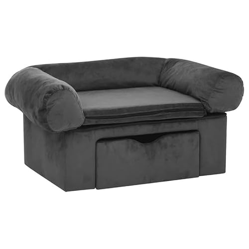 Hundesofa mit Schublade - Dunkelgrau 75x50x38 cm, Plüsch - Bequemes Hundebett für Wohnzimmer, langlebig & pflegeleicht - Entspannung für Ihren Hund Hundesofa mit Schublade - Dunkelgrau 75x50x38 cm, Plüsch - Bequemes Hundebett für Wohnzimmer, langlebig & pflegeleicht - Entspannung für Ihren Hund von Eleganz