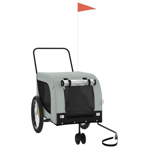 Hundewagen aus Oxford-Gewebe & Eisen - Leichter Fahrradanhänger für Hunde, Grau & Schwarz, Robust & Wetterfest, Ideal für Outdoor-Aktivitäten Hundewagen aus Oxford-Gewebe & Eisen - Leichter Fahrradanhänger für Hunde, Grau & Schwarz, Robust & Wetterfest, Ideal für Outdoor-Aktivitäten von Eleganz
