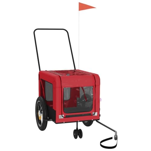 Hundewagen aus Oxford-Gewebe & Eisen - Robuster Fahrradanhänger für Hunde, Rot & Schwarz, Ideal für Outdoor-Aktivitäten, Langlebig & Sicher Hundewagen aus Oxford-Gewebe & Eisen - Robuster Fahrradanhänger für Hunde, Rot & Schwarz, Ideal für Outdoor-Aktivitäten, Langlebig & Sicher von Eleganz