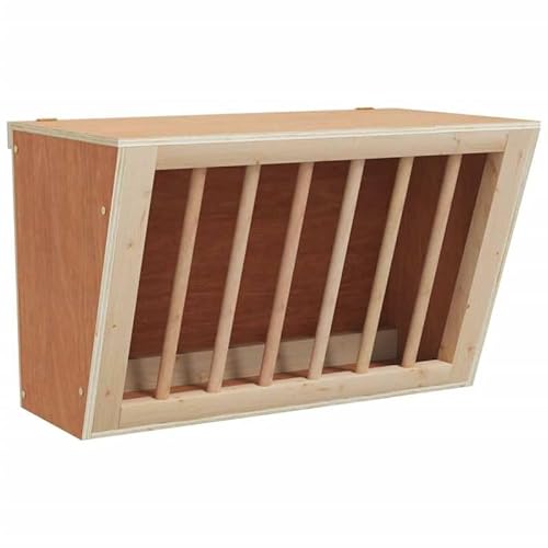 Kaninchen Heuraufe aus massivem Tannenholz (unbehandelt) 37x18,5x23 cm - Futter- & Wasserspender für Nagetiere - Natürlich & langlebig von Eleganz