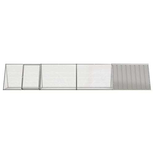 Kaninchenkäfig Grau 80x200 cm - Verzinkter Stahl Gehege für Kleintiere - Robuster und langlebiger Käfig für Innen- und Außenbereich - Ideal für Kaninchen, Meerschweinchen und andere Kleintiere von Eleganz