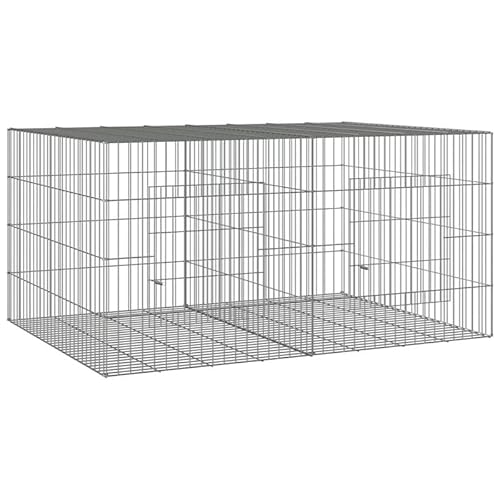 Kaninchenkäfig aus verzinktem Eisen - 110x79x54 cm - Robust & langlebig für Kleintiere wie Kaninchen & Meerschweinchen - Ideal für Innen- & Außenbereich von Eleganz