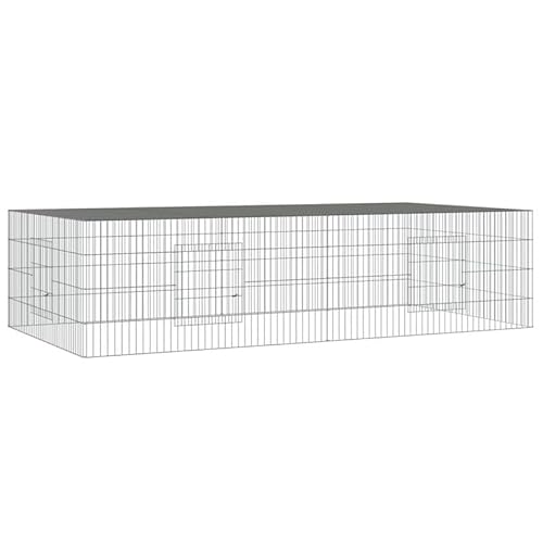 Kaninchenkäfig aus verzinktem Eisen 220x110x55 cm - Großer Kleintierstall für Hasen & Nagetiere - Robustes Gehege für Innen & Außen von Eleganz