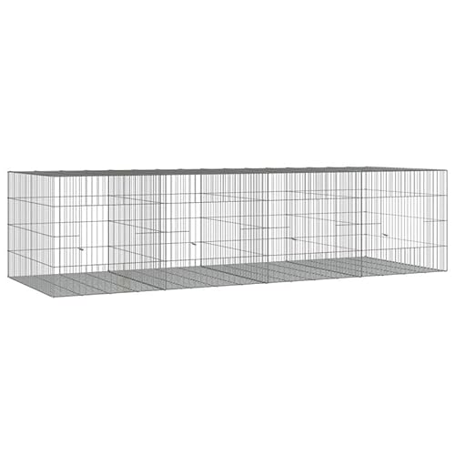 Kaninchenkäfig aus verzinktem Eisen - 4 Paneele (217x79x54 cm) - Robust & langlebig für Kleintiere - Ideal für Innen- & Außenbereich von Eleganz