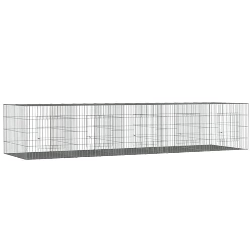 Kaninchenkäfig aus verzinktem Eisen - 5 Paneele (273x79x54 cm) - Robustes Gehege für Kleintiere wie Kaninchen & Meerschweinchen - Ideal für Innen- & Außenbereich von Eleganz