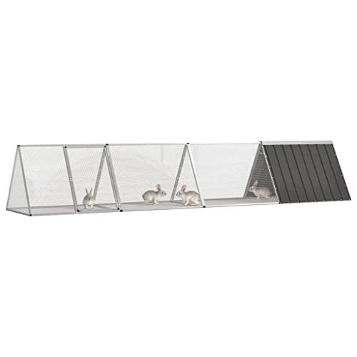Kaninchenkäfig aus verzinktem Stahl 403,5x80,5x71 cm - Großes Gehege für Kleintiere wie Kaninchen & Meerschweinchen - Langlebig & pflegeleicht von Eleganz