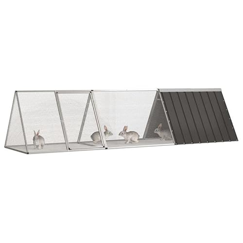 Kaninchenkäfig aus verzinktem Stahl - Großes Gehege für Kleintiere (302,5x80,5x71 cm) - Stabile und langlebige Lebensräume für Kaninchen, Meerschweinchen & mehr von Eleganz