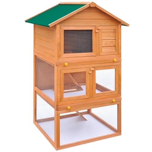 Kaninchenstall aus Holz mit 3 Ebenen - Großzügiges Kleintiergehege für Hasen & Nagetiere - Robust & Langlebig für Innen- & Außenbereich Kaninchenstall aus Holz mit 3 Ebenen - Großzügiges Kleintiergehege für Hasen & Nagetiere - Robust & Langlebig für Innen- & Außenbereich von Eleganz