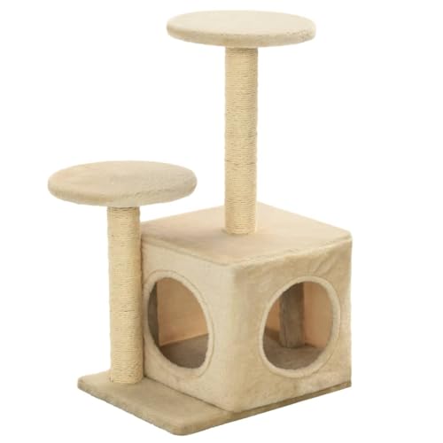 Katzen-Kratzbaum aus Sisal 60 cm beige - Stabiles Katzenbett mit Kratzfläche für Wohnzimmer & Schlafzimmer - Perfekt für aktive Katzen Katzen-Kratzbaum aus Sisal 60 cm beige - Stabiles Katzenbett mit Kratzfläche für Wohnzimmer & Schlafzimmer - Perfekt für aktive Katzen von Eleganz