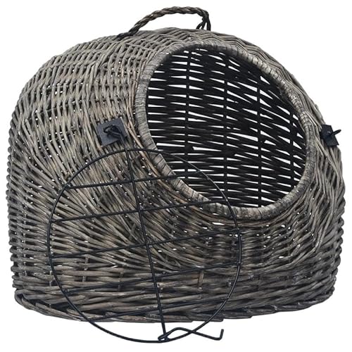 Katzen-Transportkorb aus Naturweide 60x45x45 cm - Leicht, langlebig und umweltfreundlich - Perfekt für Tierarztbesuche und Reisen von Eleganz