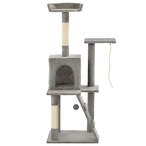Katzenbaum mit Sisal-Kratzsäulen - Katzenschlafplatz mit Kratzbereich, 120 cm grau, stabil & platzsparend für kleine Wohnungen Katzenbaum mit Sisal-Kratzsäulen - Katzenschlafplatz mit Kratzbereich, 120 cm grau, stabil & platzsparend für kleine Wohnungen von Eleganz