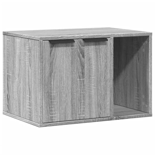 Katzenbett Grau Sonoma 60x40x40 cm aus Holzwerkstoff - Modernes Katzenklo mit hohen Wänden für mehr Privatsphäre, leicht zu reinigen und langlebig Katzenbett Grau Sonoma 60x40x40 cm aus Holzwerkstoff - Modernes Katzenklo mit hohen Wänden für mehr Privatsphäre, leicht zu reinigen und langlebig von Eleganz