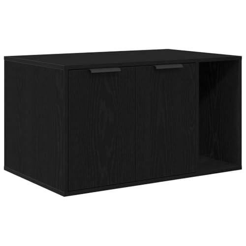 Katzenbett in Eichen-Optik | Katzentoilette Schwarz 80x50x45 cm aus Holzwerkstoff | Modernes Katzenklo als stilvolles Katzenbett | Platzsparend & langlebig Katzenbett in Eichen-Optik | Katzentoilette Schwarz 80x50x45 cm aus Holzwerkstoff | Modernes Katzenklo als stilvolles Katzenbett | Platzsparend & langlebig von Eleganz