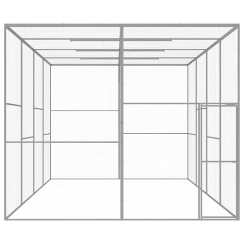 Katzenkäfig aus verzinktem Stahl 6x3x2,5 m - Großes Gehege für Kleintiere, robust & sicher für Innen- und Außenbereich - Ideal für Katzen, Kaninchen und Nagetiere von Eleganz