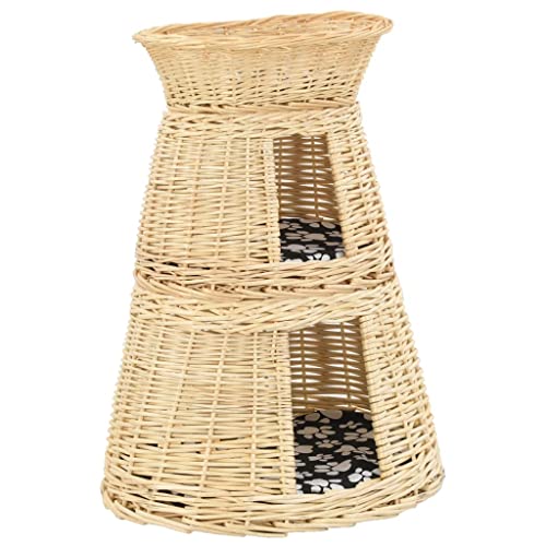 Katzenkorb Set 3-TLG. aus Natur Weide - Kuscheliges Katzenbett mit Kissen 47x34x60 cm für Wohnzimmer & Schlafzimmer - Gemütlicher Rückzugsort für Katzen Katzenkorb Set 3-TLG. aus Natur Weide - Kuscheliges Katzenbett mit Kissen 47x34x60 cm für Wohnzimmer & Schlafzimmer - Gemütlicher Rückzugsort für Katzen von Eleganz