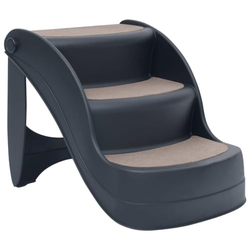 Klappbare Hundetreppe mit 3 Stufen - Leicht & Platzsparend für kleine Räume - Dunkelgrau - Ideal für Sofa oder Bett Klappbare Hundetreppe mit 3 Stufen - Leicht & Platzsparend für kleine Räume - Dunkelgrau - Ideal für Sofa oder Bett von Eleganz