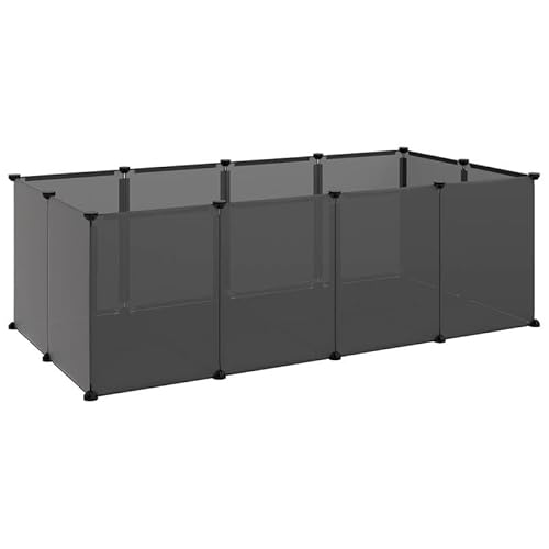 Kleintierkäfig Schwarz 144x74x46,5 cm - Großer Käfig aus PP und Stahl für Kleintiere - Robust & pflegeleicht für Hamster, Kaninchen und Meerschweinchen von Eleganz